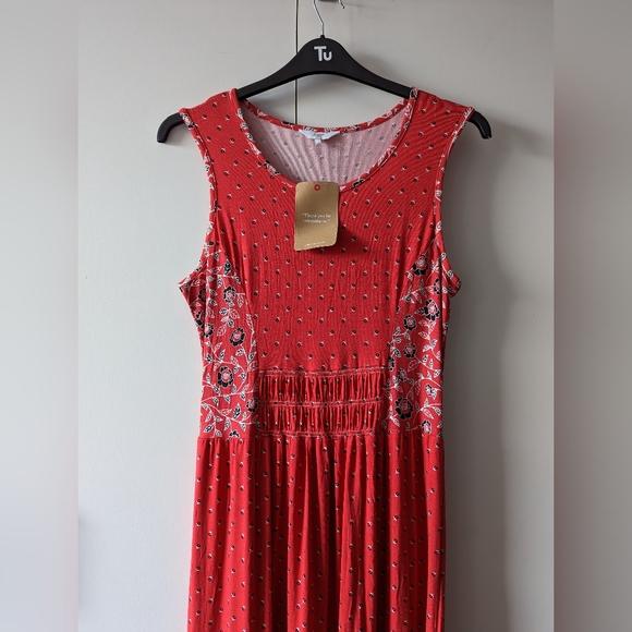 Red Cotton Traders Boho/Bohemian Dress Size 16 - Picture 3 of 15